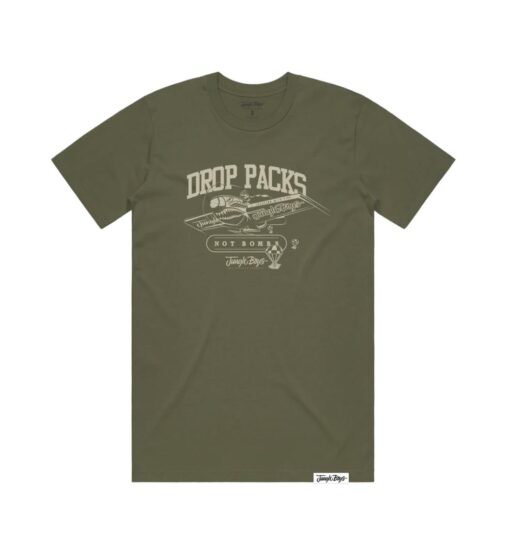 Jungle Boys Clothing Drop Packs Not Bombs Tee (Military/Sand)