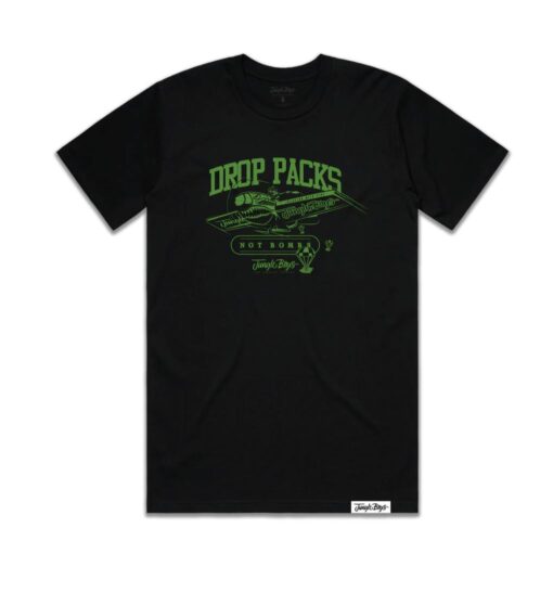 Jungle Boys Clothing Drop Packs Not Bombs Tee (Black/Green)